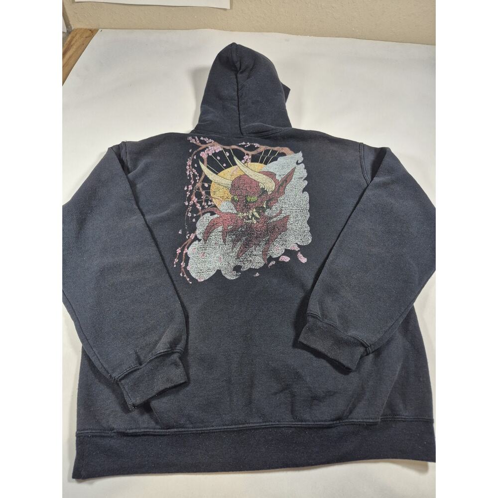 Japanese Oni Demon Black Hoodie Mens Large?